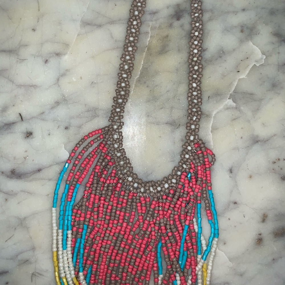 Beaded statement necklace
